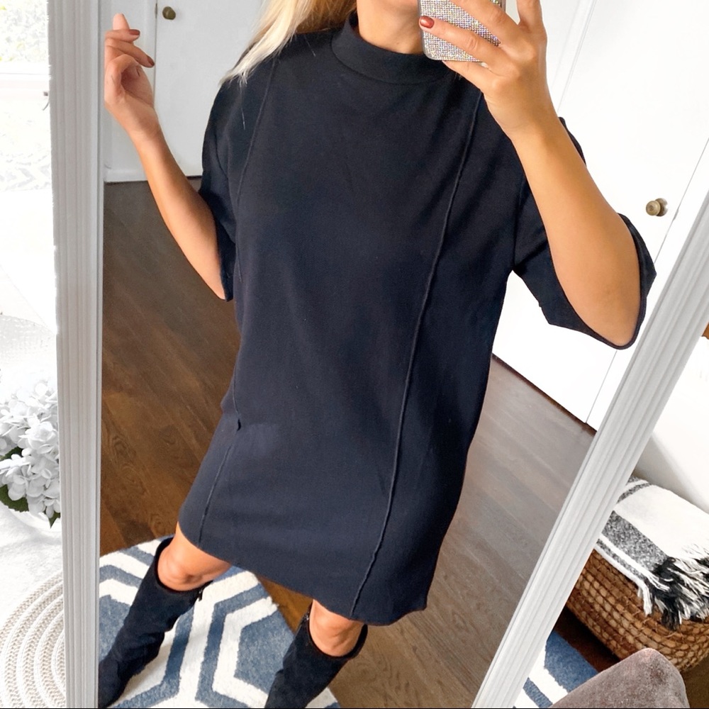 🖤 ZARA BLACK BASIC STITCHED BAGGY DRESS! - Picture 3 of 14